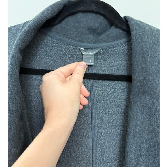 Eddie Bauer Loungewear Capsule Minimalist Camp Fleece Open Cardigan Sweater L - Picture 5 of 14